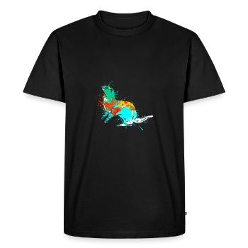 Splash Art Otter Giant Otter Lake Otter - Men's Premium Organic T-Shirt - black - Front - Nico (187cm)