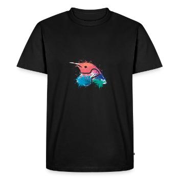 Splash Art Pygmy Penguin Emperor Penguin - Men's Premium Organic T-Shirt - black - Front - Nico (187cm)