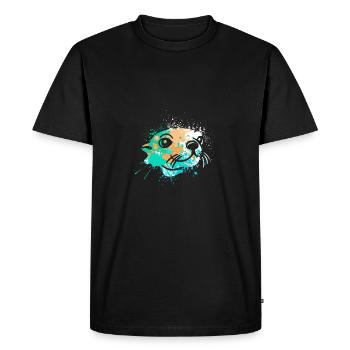 Splash Art Seal Sea Lion Seal - Men's Premium Organic T-Shirt - black - Front - Nico (187cm)