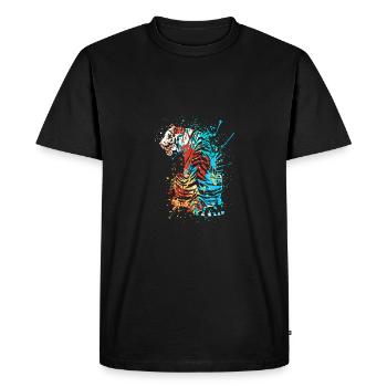 Splash Art Tigre indien sibérien - T-shirt Premium bio Homme - noir - Devant - Nico (187cm)