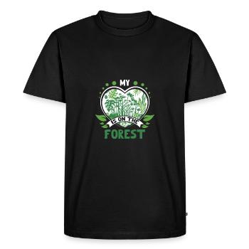 My heart is on the forest Botanist - Men's Premium Organic T-Shirt - black - Front - Nico (187cm)