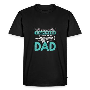 Trumpeters My favorite trumpeter calls me dad - Men's Premium Organic T-Shirt - black - Front - Nico (187cm)