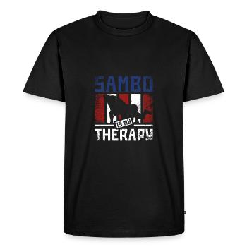 Sambo est ma thérapie - T-shirt Premium bio Homme - noir - Devant - Nico (187cm)