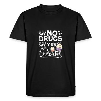 Dites non aux drogues Dites oui aux cupcakes Ruban rouge - T-shirt Premium bio Homme - noir - Devant - Nico (187cm)