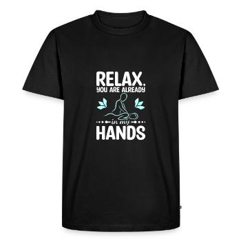 Relax you're already in my hands Massage therapist - Men's Premium Organic T-Shirt - black - Front - Nico (187cm)