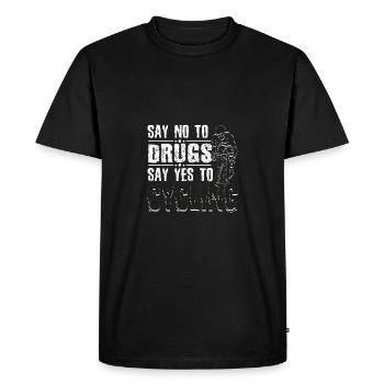 Dites non aux drogues Dites oui au ruban rouge du cyclisme - T-shirt Premium bio Homme - noir - Devant - Nico (187cm)