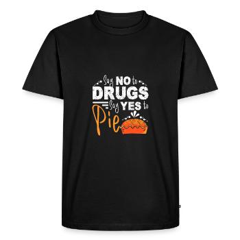Dites non aux drogues Dites oui au ruban rouge de tarte - T-shirt Premium bio Homme - noir - Devant - Nico (187cm)