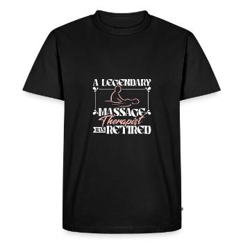 Un massothérapeute légendaire a pris sa retraite - T-shirt Premium bio Homme - noir - Devant - Nico (187cm)