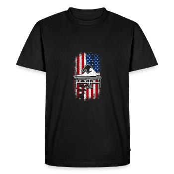 Drapeau américain des États-Unis 4 juillet Chiropraticien - T-shirt Premium bio Homme - noir - Devant - Nico (187cm)