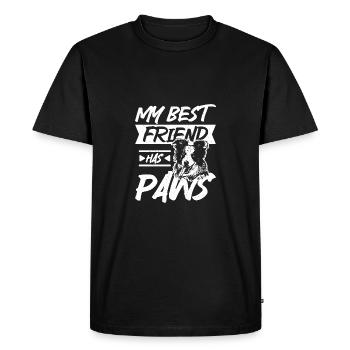 Mon meilleur ami a des pattes border collie - T-shirt Premium bio Homme - noir - Devant - Nico (187cm)