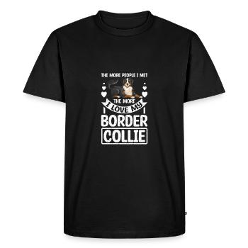 Je n’aime pas les gens J’aime mon border collie - T-shirt Premium bio Homme - noir - Devant - Nico (187cm)
