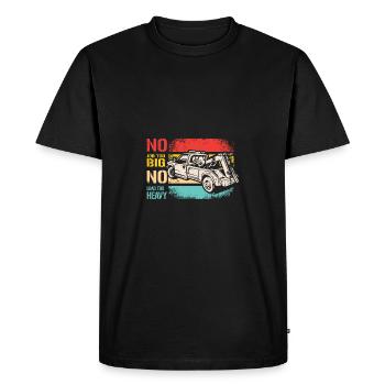 Pas de travail trop gros pas de charge trop lourde Conducteur de dépanneuse - T-shirt Premium bio Homme - noir - Devant - Nico (187cm)