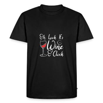 Amateur de vin oh regarde c’est le vin o horloge - T-shirt Premium bio Homme - noir - Devant - Nico (187cm)
