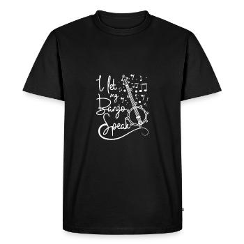 Je laisse parler mon banjo - T-shirt Premium bio Homme - noir - Devant - Nico (187cm)