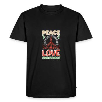 Vintage peace love groovy christmas - T-shirt Premium bio Homme - noir - Devant - Nico (187cm)