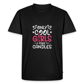 Only cool girls make candles - Men's Premium Organic T-Shirt - black - Front - Nico (187cm)
