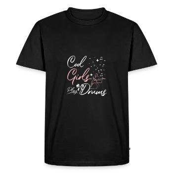 Cool girls play drums - Men's Premium Organic T-Shirt - black - Front - Nico (187cm)