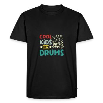 For children, cool kids play drums - Men's Premium Organic T-Shirt - black - Front - Nico (187cm)