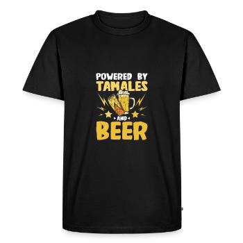 Alimenté par des tamales et de la bière - T-shirt Premium bio Homme - noir - Devant - Nico (187cm)
