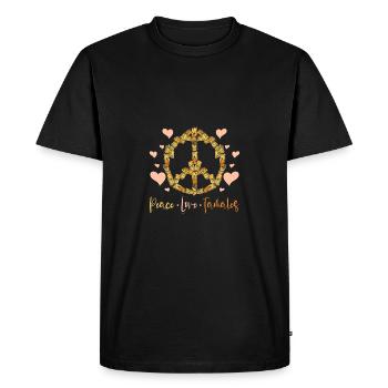 Paix, amour, tamales - T-shirt Premium bio Homme - noir - Devant - Nico (187cm)