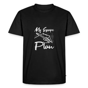 Mon plan d’évacuation - T-shirt Premium bio Homme - noir - Devant - Nico (187cm)
