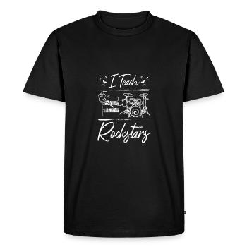 Professeur de musique, je donne des cours aux rockstars - T-shirt Premium bio Homme - noir - Devant - Nico (187cm)