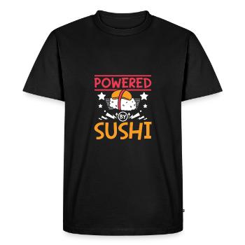 Powerd by sushi - Men's Premium Organic T-Shirt - black - Front - Nico (187cm)