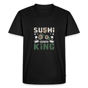Sushi making king - Men's Premium Organic T-Shirt - black - Front - Nico (187cm)