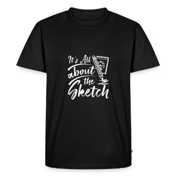 Tout est une question de dessin d’esquisse - T-shirt Premium bio Homme - noir - Devant - Nico (187cm)