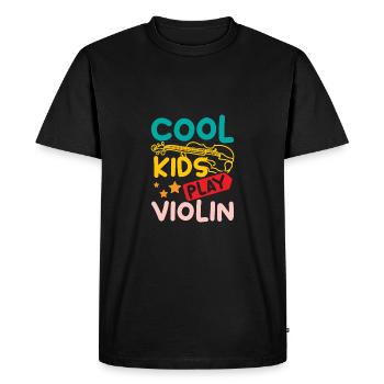 Enfants Tout-petits Cool enfants jouent au violon - T-shirt Premium bio Homme - noir - Devant - Nico (187cm)