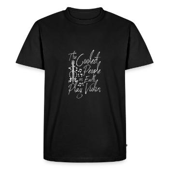 Les gens les plus cool du monde jouent du violon - T-shirt Premium bio Homme - noir - Devant - Nico (187cm)