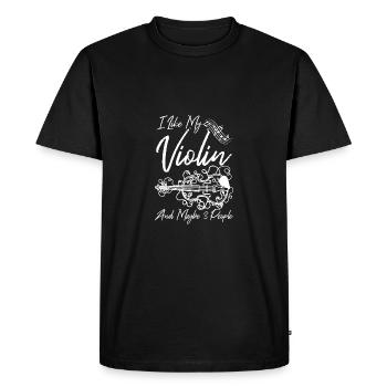 J’aime mon violon et peut-être 3 personnes - T-shirt Premium bio Homme - noir - Devant - Nico (187cm)