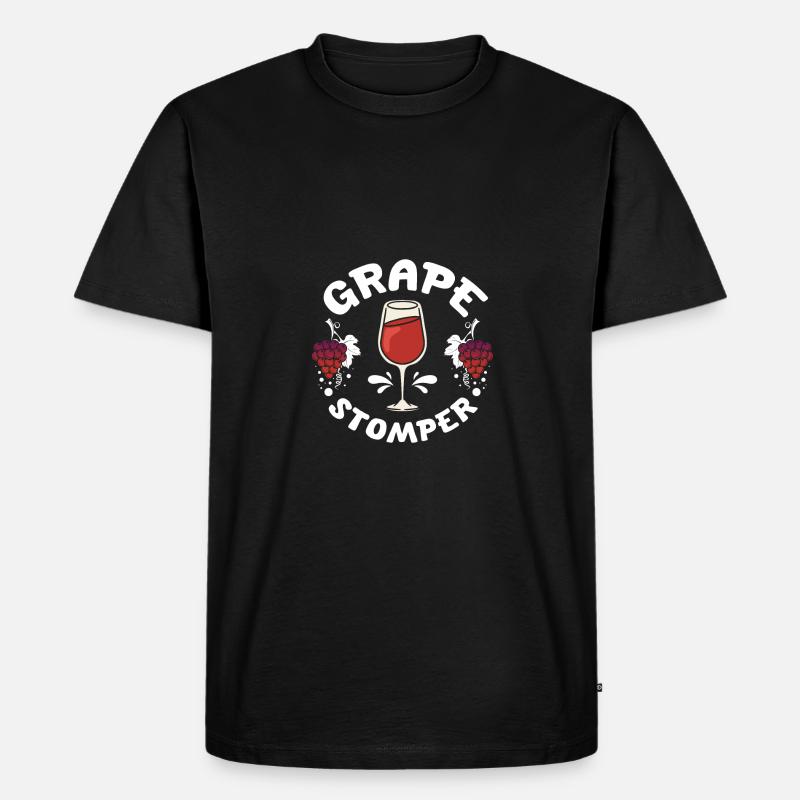 Wine making grape stomper - Men's Premium Organic T-Shirt - black