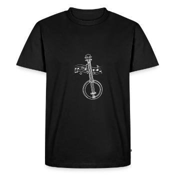 Pour le joueur de banjo croquis Dessiné art banjo - T-shirt Premium bio Homme - noir - Devant - Nico (187cm)