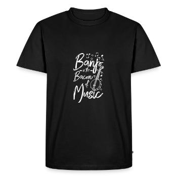 Le banjo, c’est le bacon de la musique - T-shirt Premium bio Homme - noir - Devant - Nico (187cm)