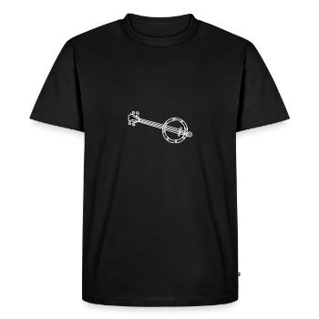 Banjo dessiné, esquissé et peint - T-shirt Premium bio Homme - noir - Devant - Nico (187cm)