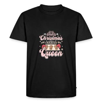 Reine de la cuisson des biscuits de Noël - T-shirt Premium bio Homme - noir - Devant - Nico (187cm)