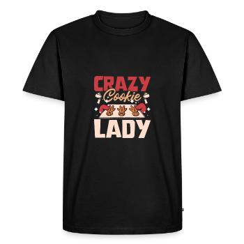 Noël fou biscuit de Noël dame de cuisson - T-shirt Premium bio Homme - noir - Devant - Nico (187cm)