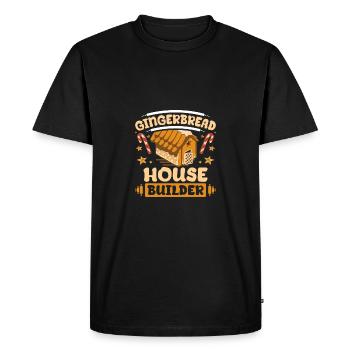 Christmas Gingerbread house builder - Men's Premium Organic T-Shirt - black - Front - Nico (187cm)