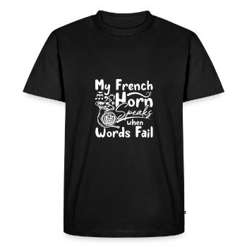 Mon cor parle quand les mots manquent - T-shirt Premium bio Homme - noir - Devant - Nico (187cm)