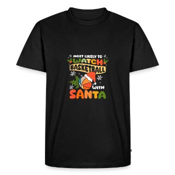 Les plus susceptibles de regarder le basket-ball avec le père Noël - T-shirt Premium bio Homme - noir - Devant - Nico (187cm)