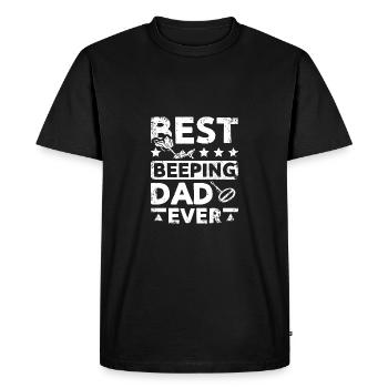 Fête des pères meilleure pêche à la terre bip papa jamais - T-shirt Premium bio Homme - noir - Devant - Nico (187cm)