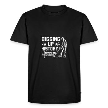 Pêche sale, déterrer l’histoire, créer des souvenirs - T-shirt Premium bio Homme - noir - Devant - Nico (187cm)