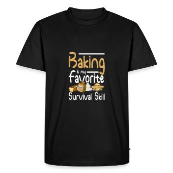 Baking is my favorite survival skill - Men's Premium Organic T-Shirt - black - Front - Nico (187cm)
