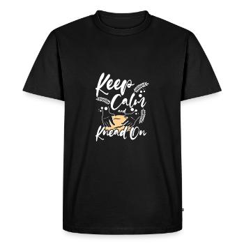 Baking bread, keep calm and kneed on - Men's Premium Organic T-Shirt - black - Front - Nico (187cm)
