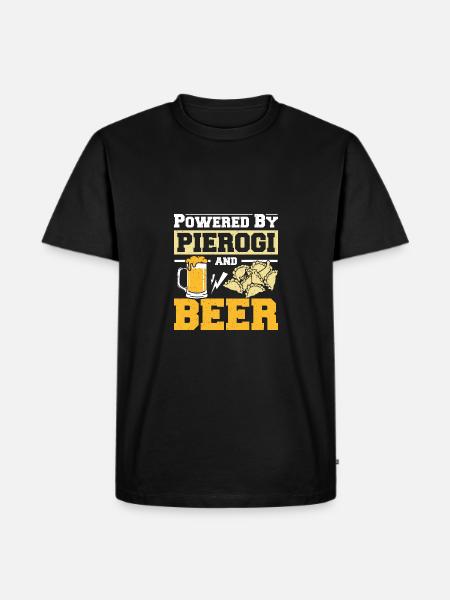 Propulsé par des pierogi et de la bière - T-shirt Premium bio Homme - noir