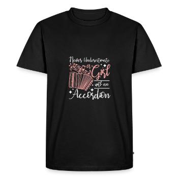 Ne sous-estimez jamais une fille avec un accordéon - T-shirt Premium bio Homme - noir - Devant - Nico (187cm)