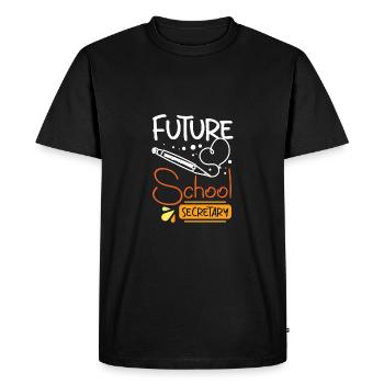 Futur secrétaire d’école - T-shirt Premium bio Homme - noir - Devant - Nico (187cm)