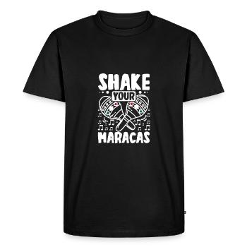 Mexicain Secouez vos Maracas - T-shirt Premium bio Homme - noir - Devant - Nico (187cm)