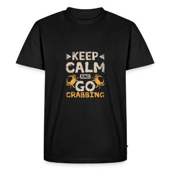 Keep calm and go Crabbing - Men's Premium Organic T-Shirt - black - Front - Nico (187cm)
